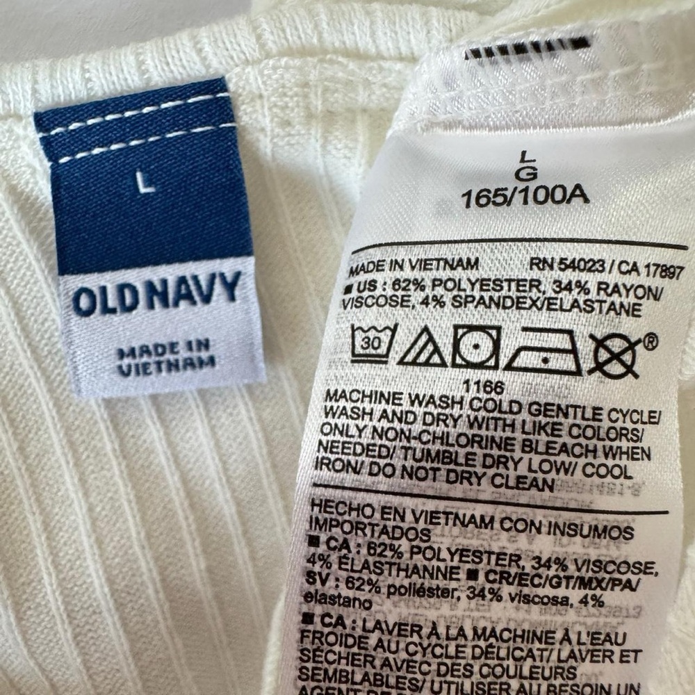 Old Navy Ruffle Ribbed Tank Ivory NWT Large - Picture 6 of 7